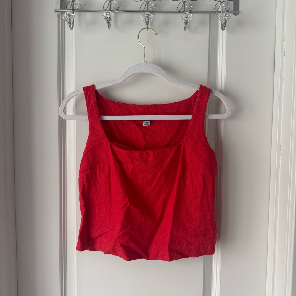 Old Navy Linen Blend Boxy Tank